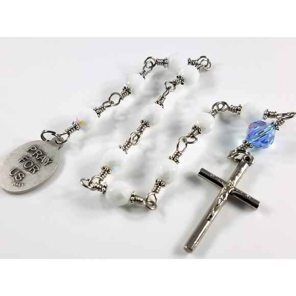 St. Teresa of Calcutta One Decade Rosary, Crystal Beads - Picture 7 of 10